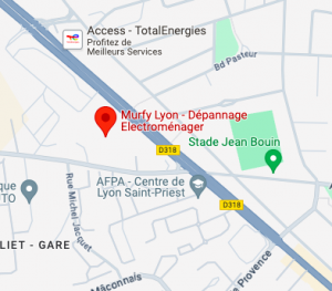 Google Maps du magasin usine Murfy de Lyon
